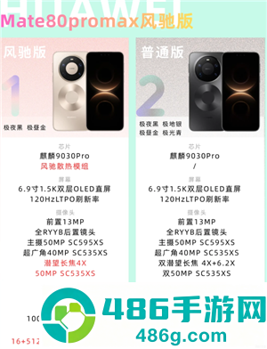 华为Mate80ProMax风驰版参数与价格 华为Mate80ProMax风驰版有什么区别