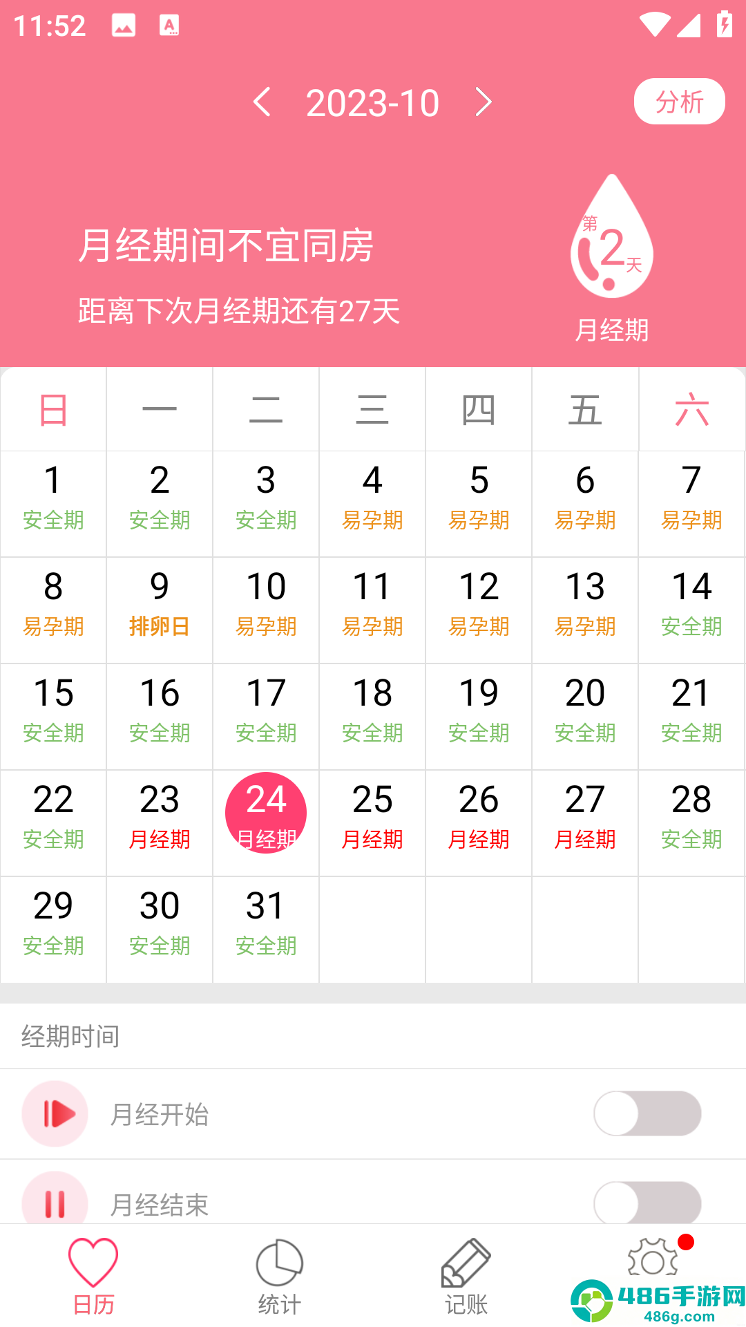 排卵期安全期日历app