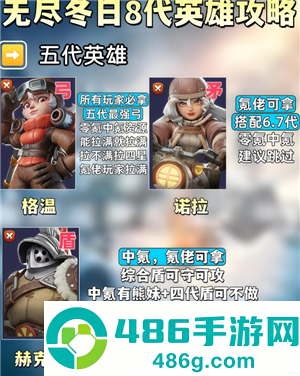 无尽冬日8代英雄哪个值得培养 无尽冬日8代英雄详情图鉴